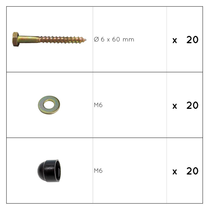 Kit pour scellement en acier électrozingué avec visserie pour portique et station en bois - Pièces détachées