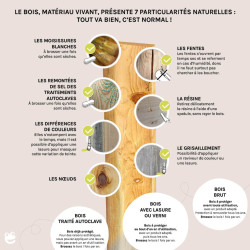 Table de pique-nique en bois traité pour enfant - Auréa - Particularités du bois