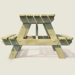 Table de pique-nique en bois traité pour enfant - Auréa - Vue de face