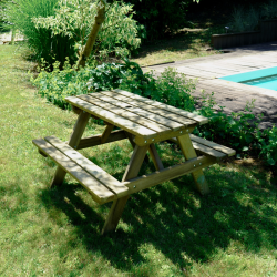 Table de pique-nique en bois traité pour enfants Wapiti - Jardipolys