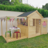 Cabane en bois avec pergola et plancher pour enfants Epicerie - Jardipolys