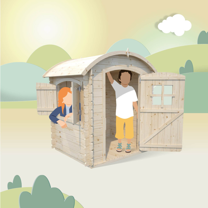 Dibujos infantiles de una cabaña de madera para niños
